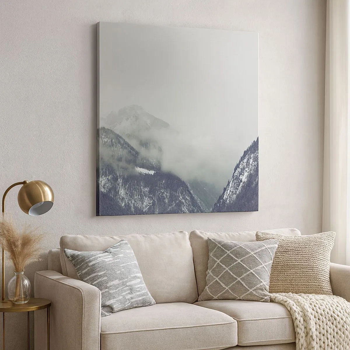 Quadro em tela - Vale nebuloso - 30x30 cm