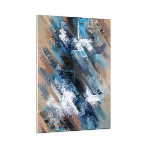 Quadro em vidro - Numa diagonal azul - 50x70 cm