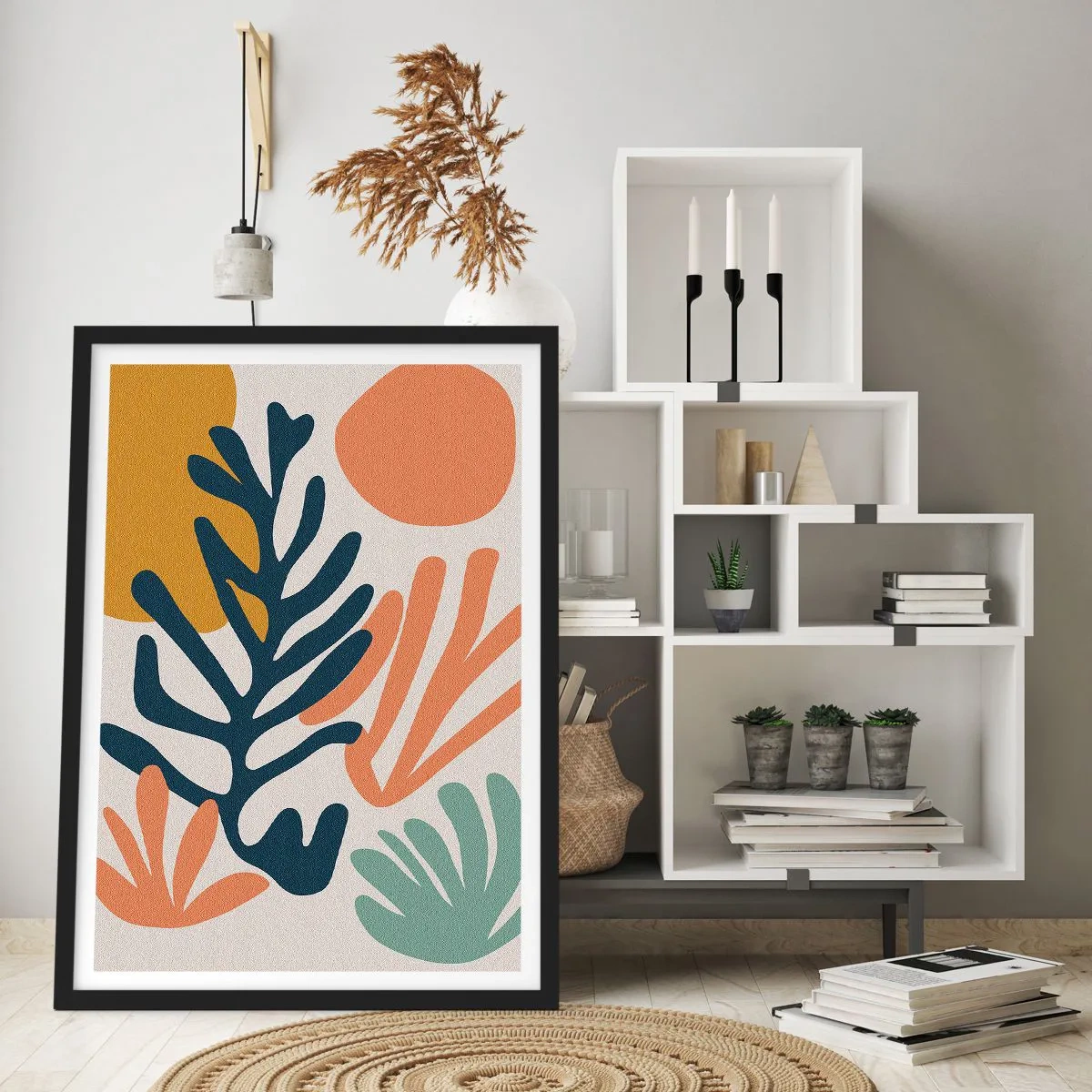 Pôster com moldura preta - Mares de coral - 61x91 cm