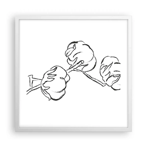 Pôster em moldura branca - Algodão para baixo - 50x50 cm