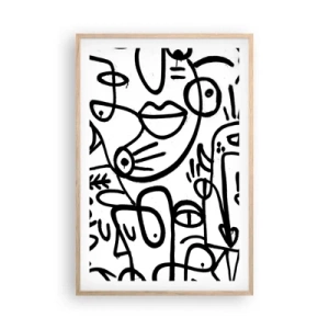 Pôster com moldura de carvalho claro - Rostos e miragens - 61x91 cm