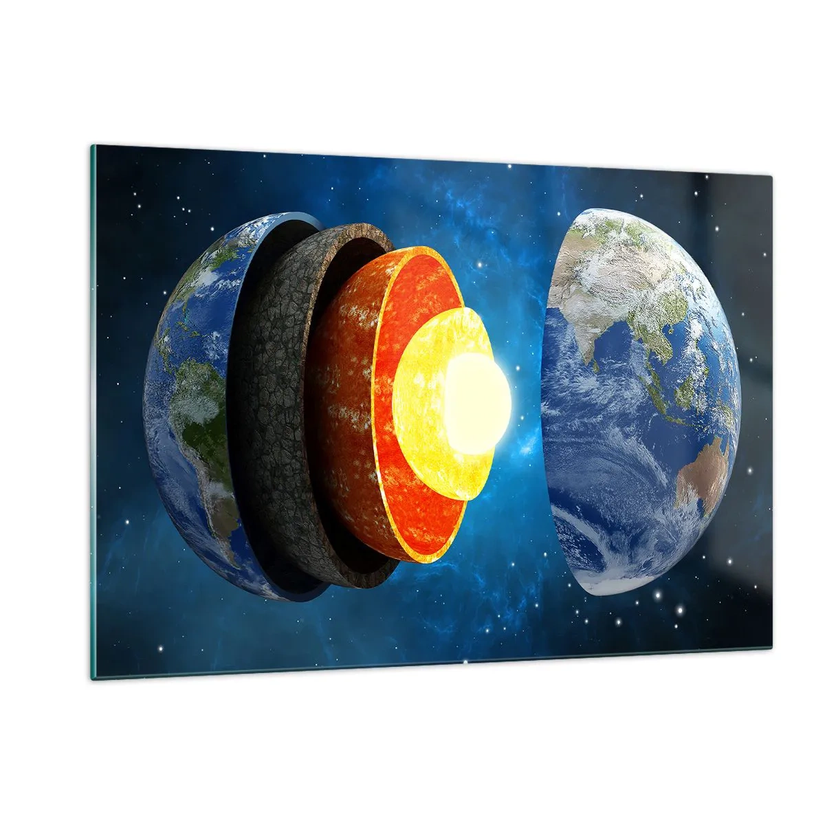 Quadro em vidro - Viagem ao centro da Terra - 120x80 cm