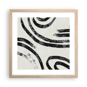 Pôster com moldura de carvalho claro - Meio parado - 40x40 cm