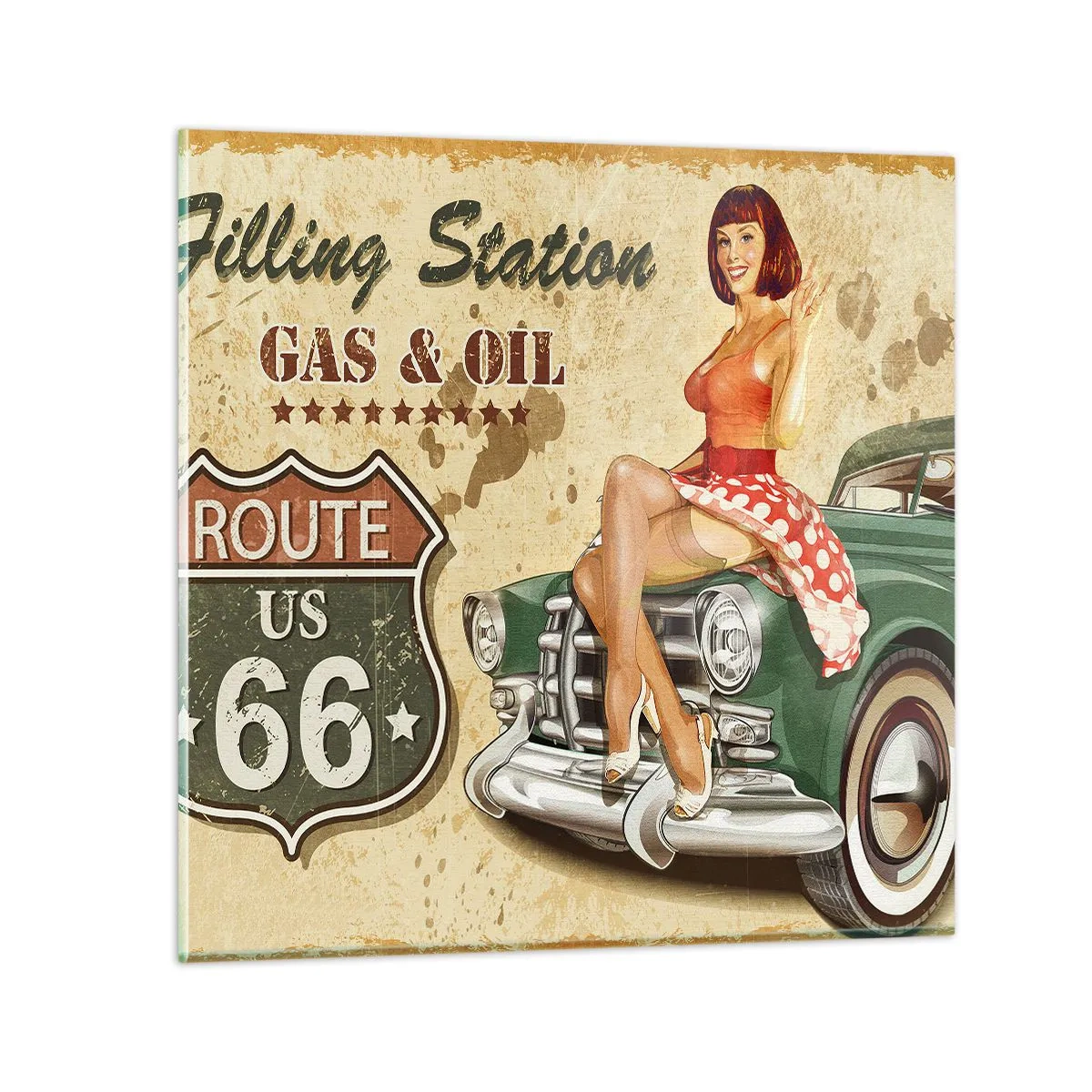 Quadro em vidro - Os gloriosos anos 40 - 60x60 cm