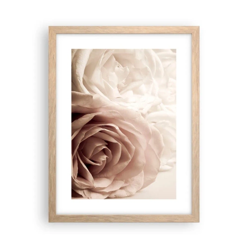 Pôster com moldura de carvalho claro - No coração de uma rosa - 30x40 cm