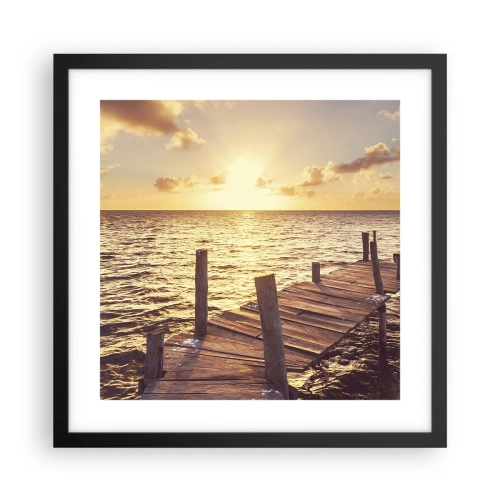 Pôster com moldura preta - A terra dourada da gentileza - 40x40 cm