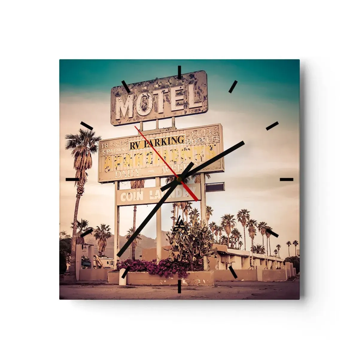 Relógio de parede - Relógio em vidro - O tempo parou aqui - 40x40 cm