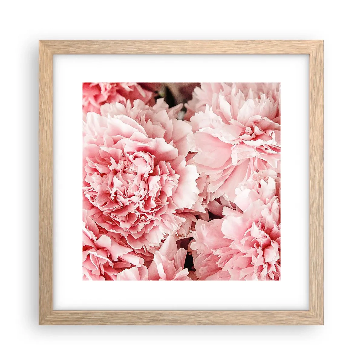 Pôster com moldura de carvalho claro - Sonho rosa - 30x30 cm