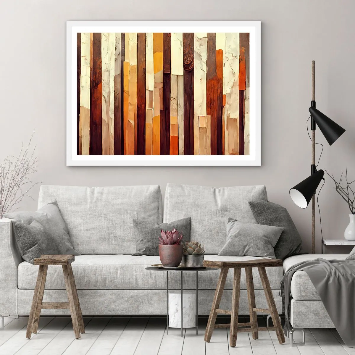 Pôster em moldura branca - Hino das árvores da floresta - 40x30 cm