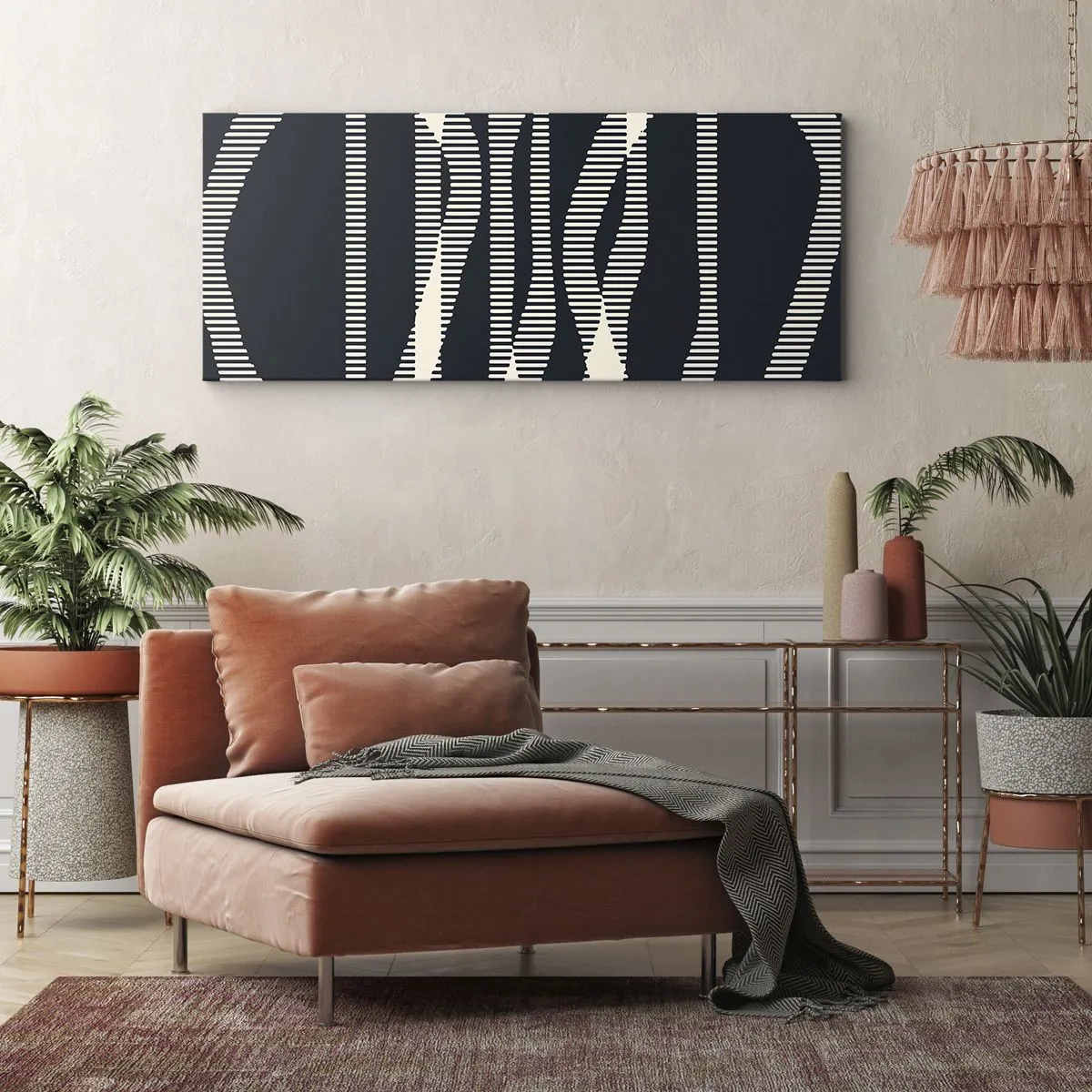 Quadro em tela - Uma tentativa de quebrar a escuridão - 100x40 cm