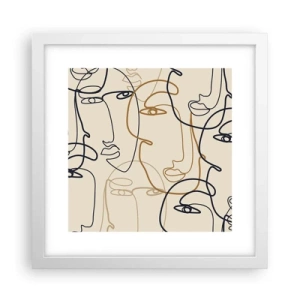 Pôster em moldura branca - Retrato multiplicado - 30x30 cm