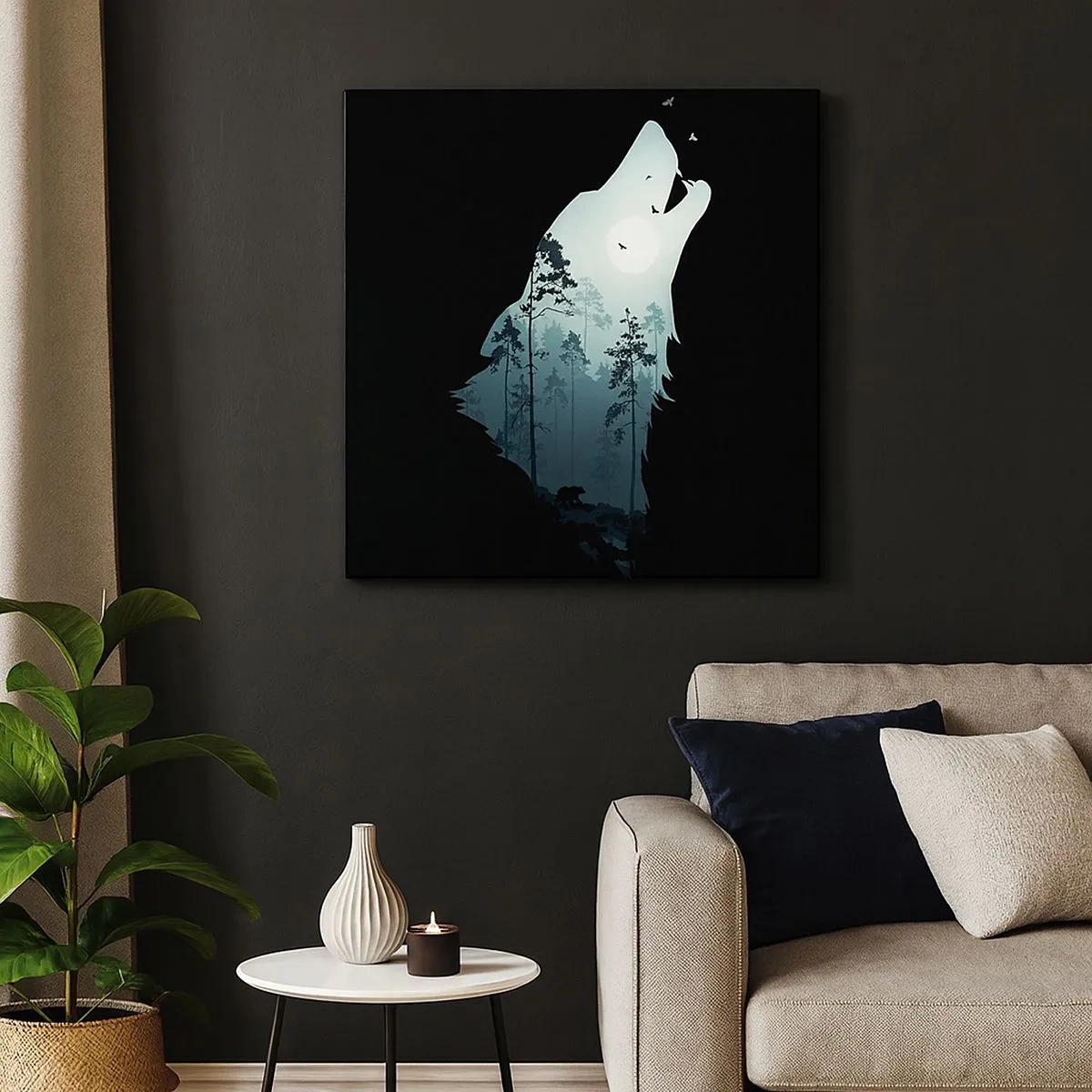 Quadro em tela - A voz da noite da floresta - 30x30 cm