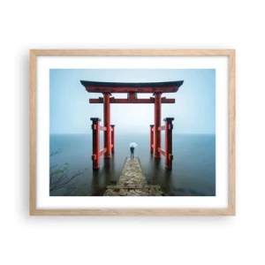 Pôster com moldura de carvalho claro - Devaneio japonês - 50x40 cm