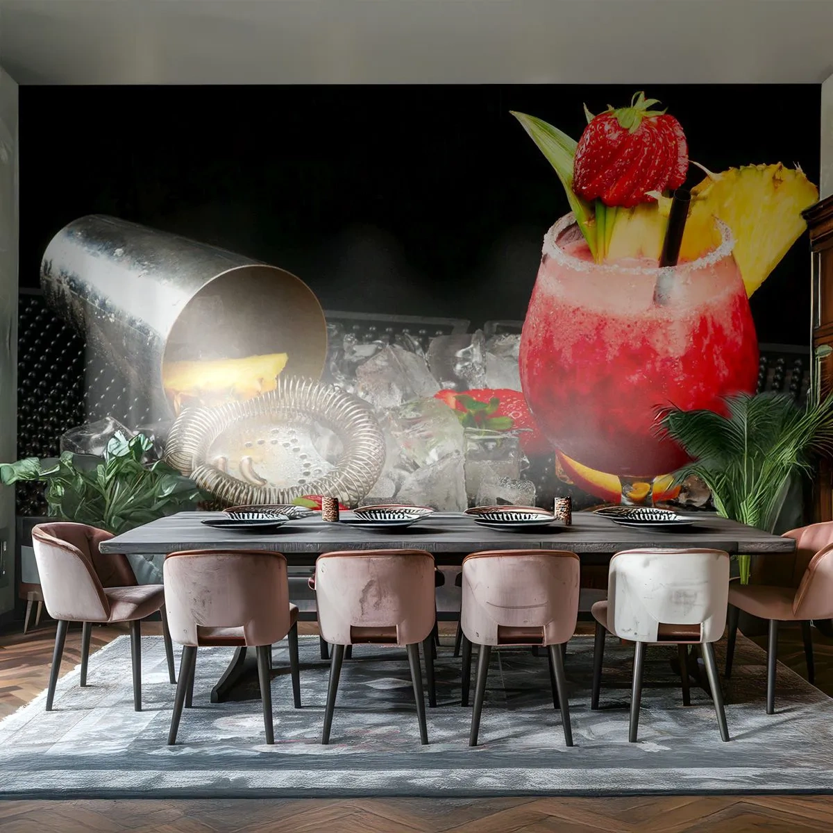 Papel de Parede Premium Canvas - Invocar o sabor - Bebida, Coquetel, Agitador - 400x280 cm