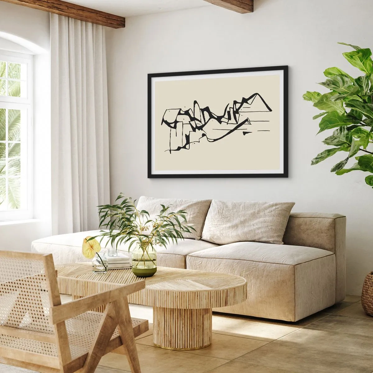 Pôster com moldura preta - Talvez uma paisagem - 100x70 cm