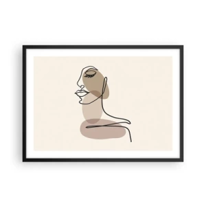 Pôster com moldura preta - Uma certa linha de beleza - 70x50 cm