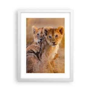 Pôster em moldura branca - Não perturbe! Estamos a divertir-nos - 30x40 cm