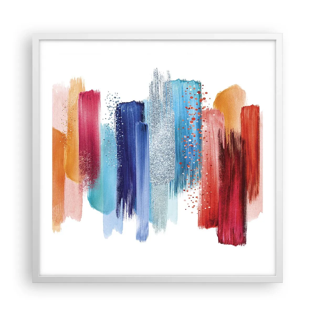 Pôster em moldura branca - Para cima e para baixo  - 60x60 cm