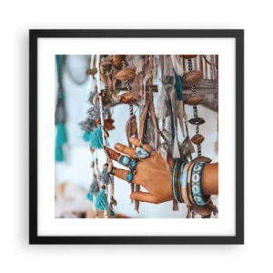 Pôster com moldura preta - Tesouros locais - 40x40 cm