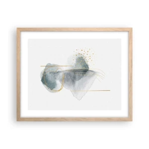 Pôster com moldura de carvalho claro - Sobre a relação entre o cinza e o dourado - 50x40 cm