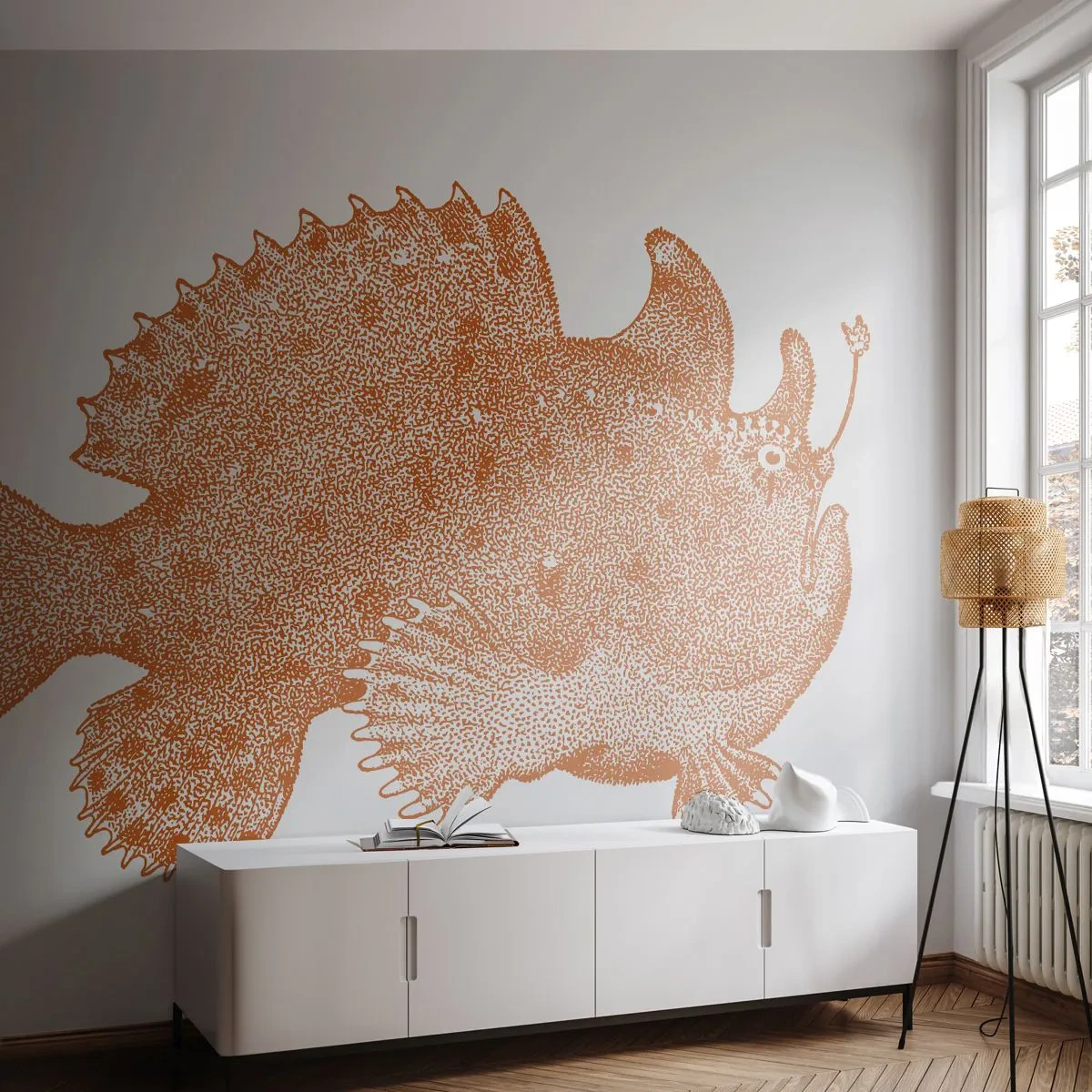 Papel de Parede Premium Canvas - E era um peixe - Peixe Marinho, oceano, Beira-mar - 250x175 cm