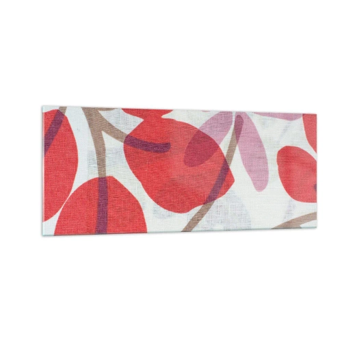 Quadro em vidro - Arranjo de flores em rosa - 100x40 cm