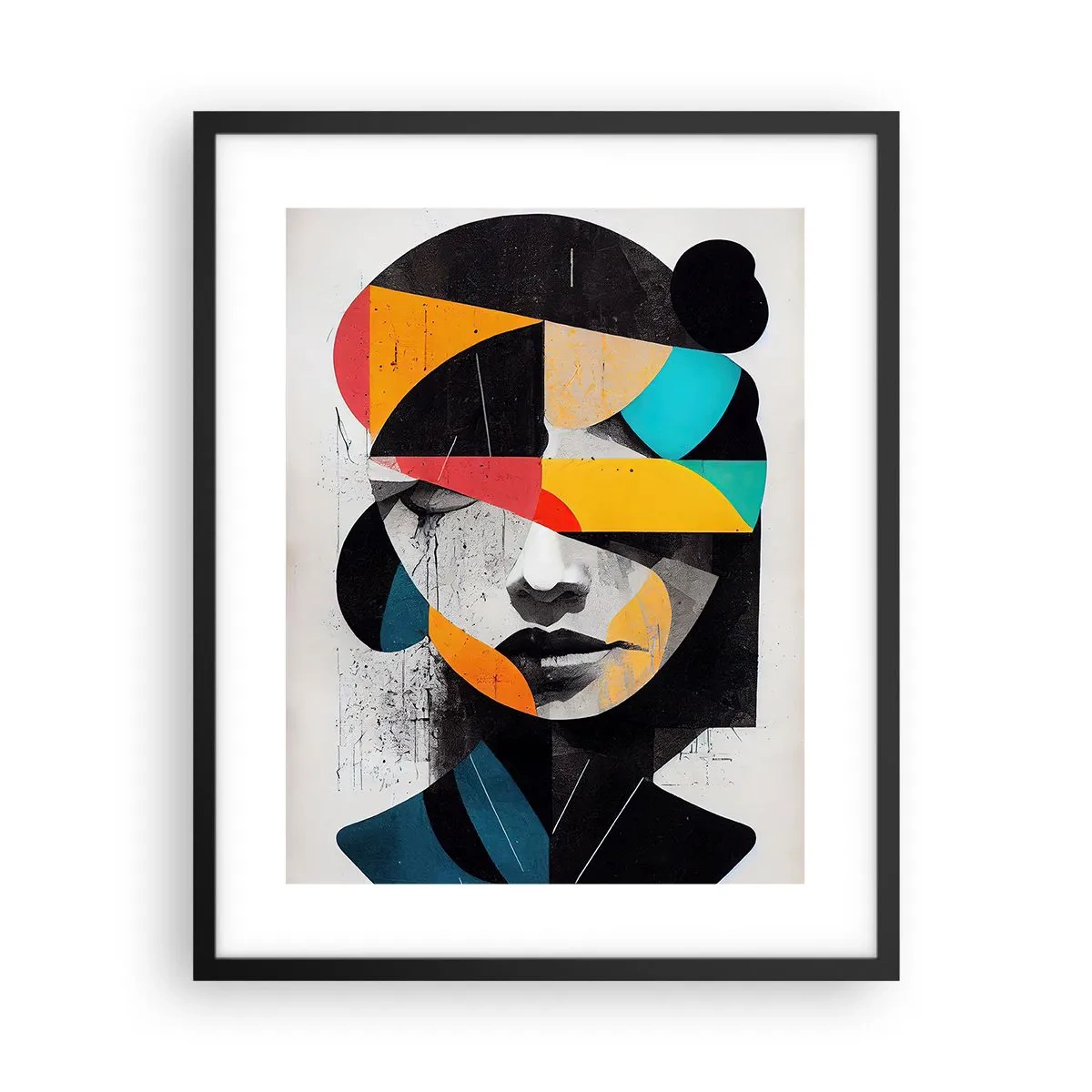 Pôster com moldura preta - Retrato interior multicolorido - 40x50 cm