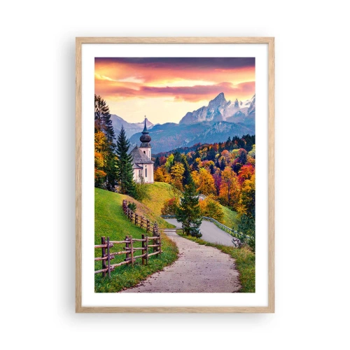Pôster com moldura de carvalho claro - Paisagem como uma pintura - 50x70 cm