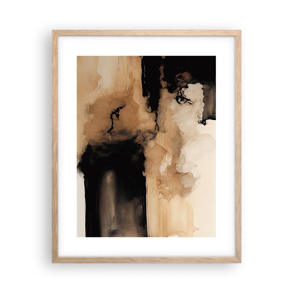 Pôster com moldura de carvalho claro - Abstração intrigante - 40x50 cm