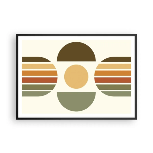 Pôster com moldura preta - Em tons terrosos - 100x70 cm