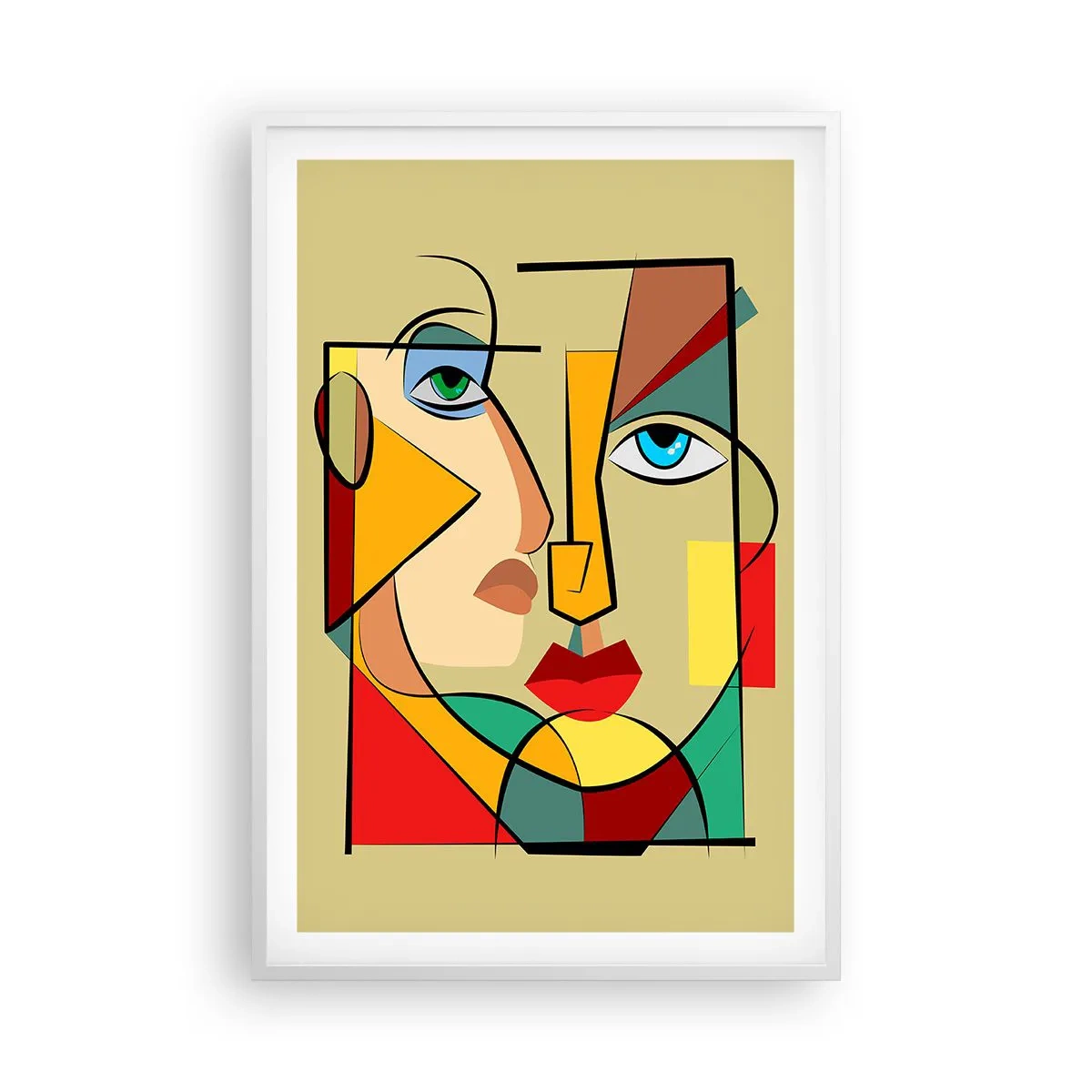 Pôster em moldura branca - Casal que combina - 61x91 cm