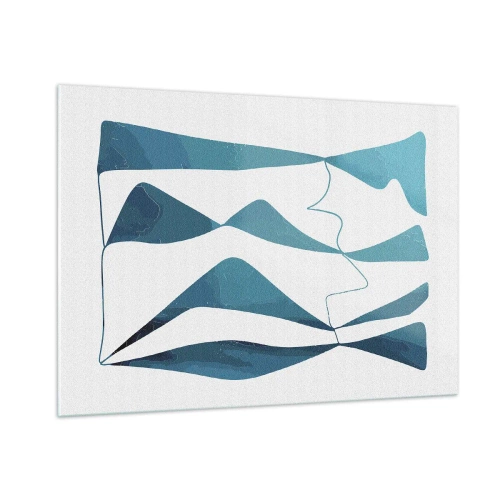 Quadro em vidro - Abstração: composto turquesa - 100x70 cm