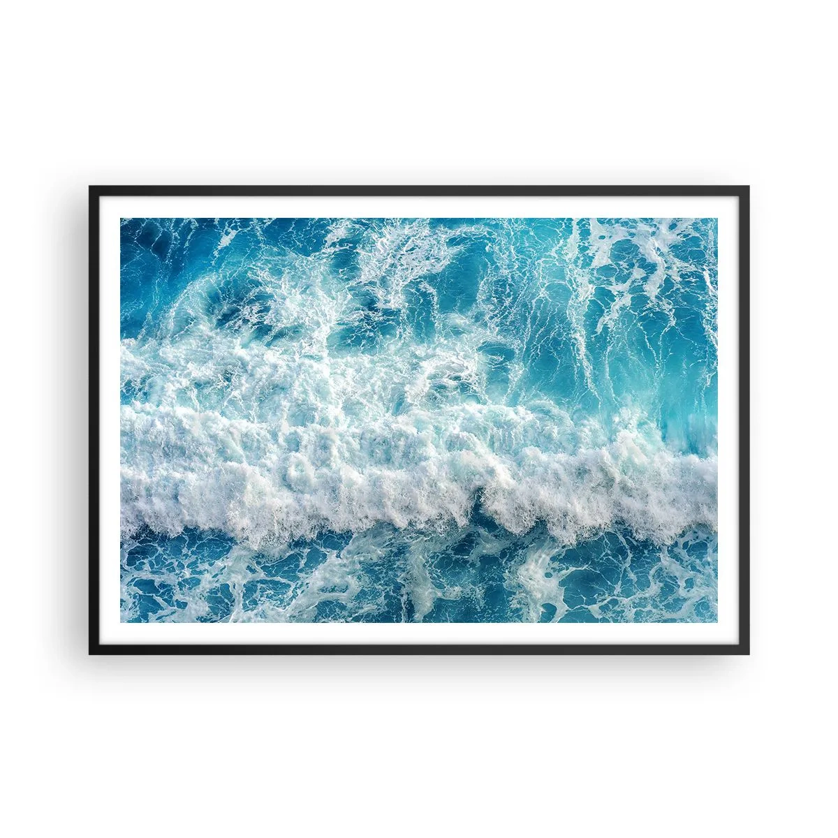 Pôster com moldura preta - Alegremente e aos saltos - 100x70 cm