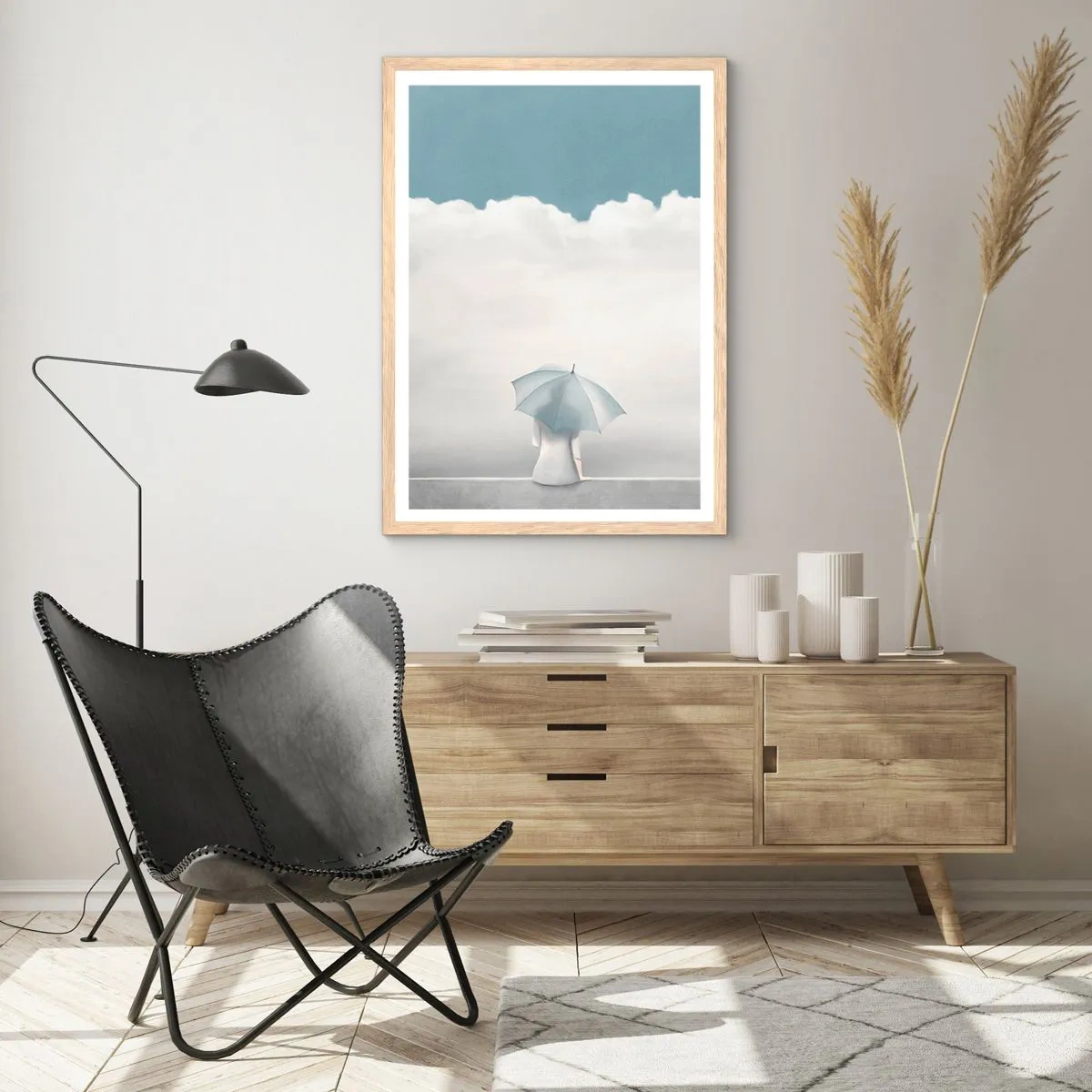 Pôster com moldura de carvalho claro - No limite da realidade e dos sonhos - 70x100 cm