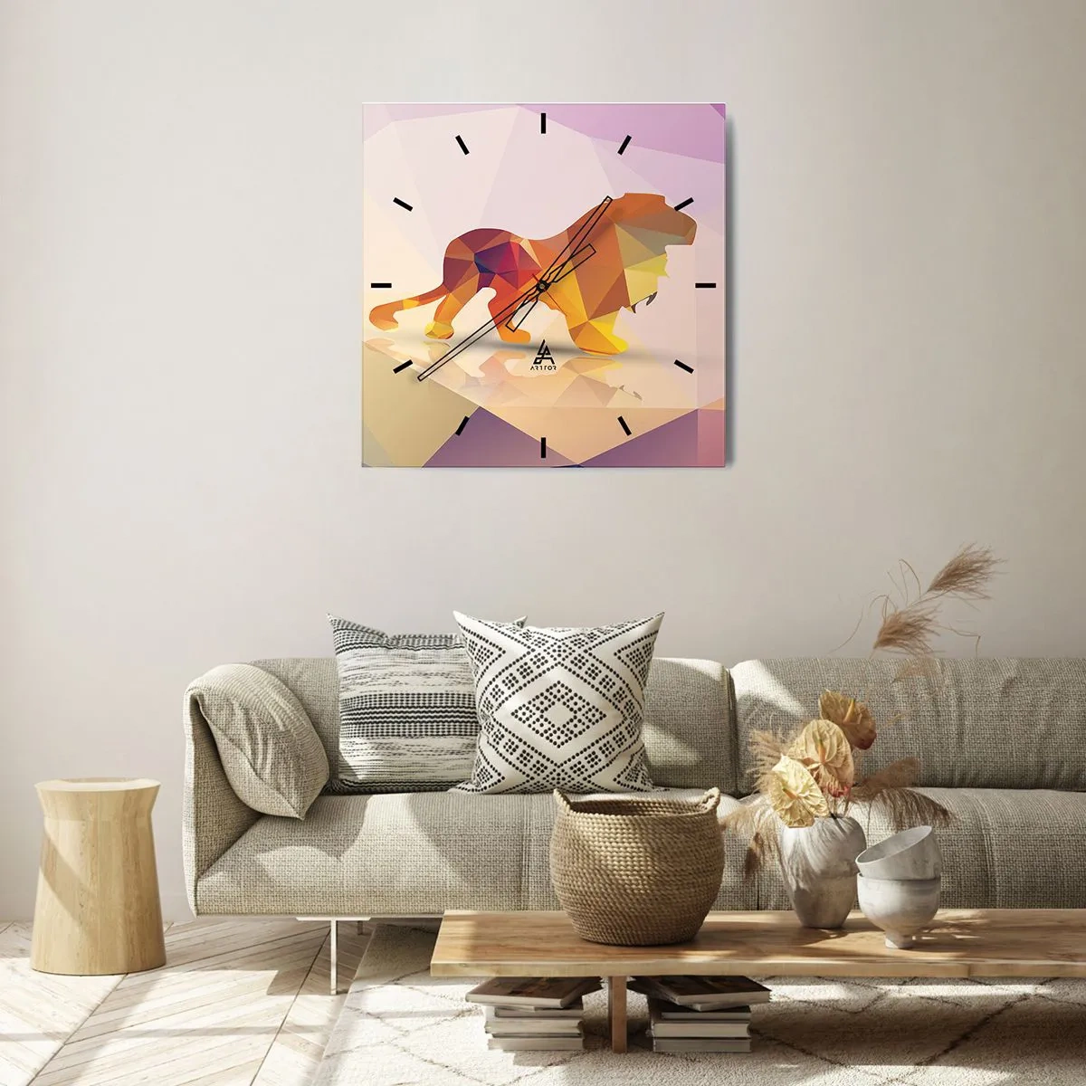 Relógio de parede - Relógio em vidro - O rei em diamante - 40x40 cm