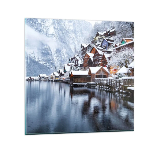 Quadro em vidro - Na decoração de inverno - 40x40 cm