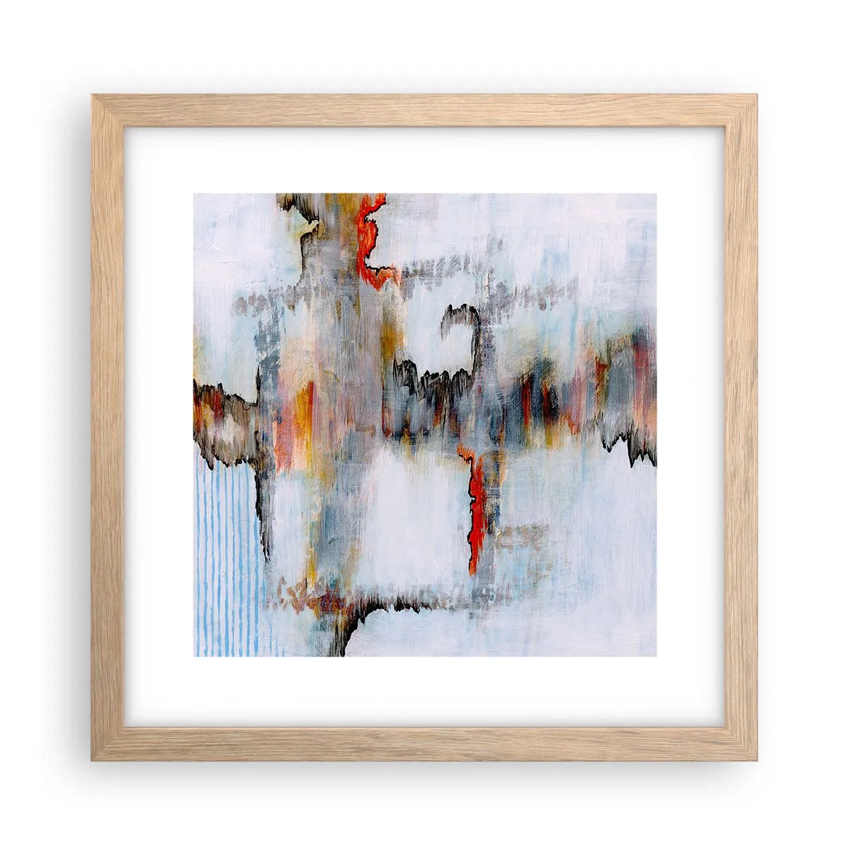 Pôster com moldura de carvalho claro - Com um palito na água - 30x30 cm