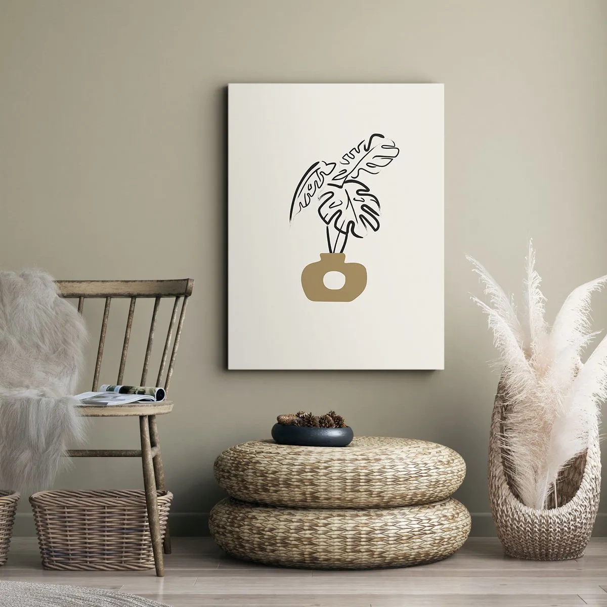 Quadro em tela - Monstera – decoração do lar - 45x80 cm