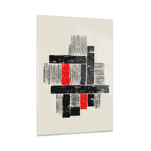 Quadro em vidro - Vermelho e preto - 50x70 cm