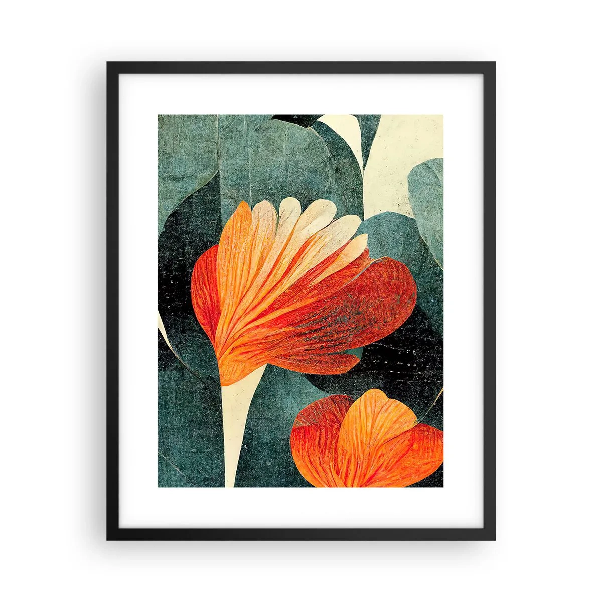Pôster com moldura preta - O calor dos trópicos e o frescor da vegetação - 40x50 cm