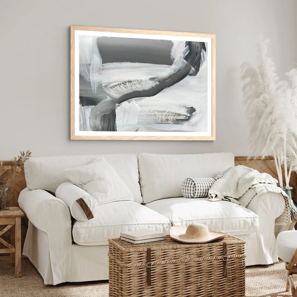 Pôster com moldura de carvalho claro - Um movimento decisivo - 50x40 cm