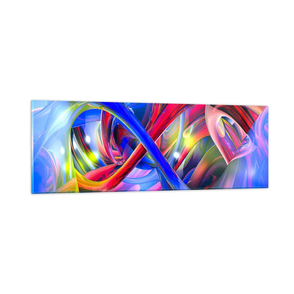 Quadro em vidro - Dança das cores - 90x30 cm
