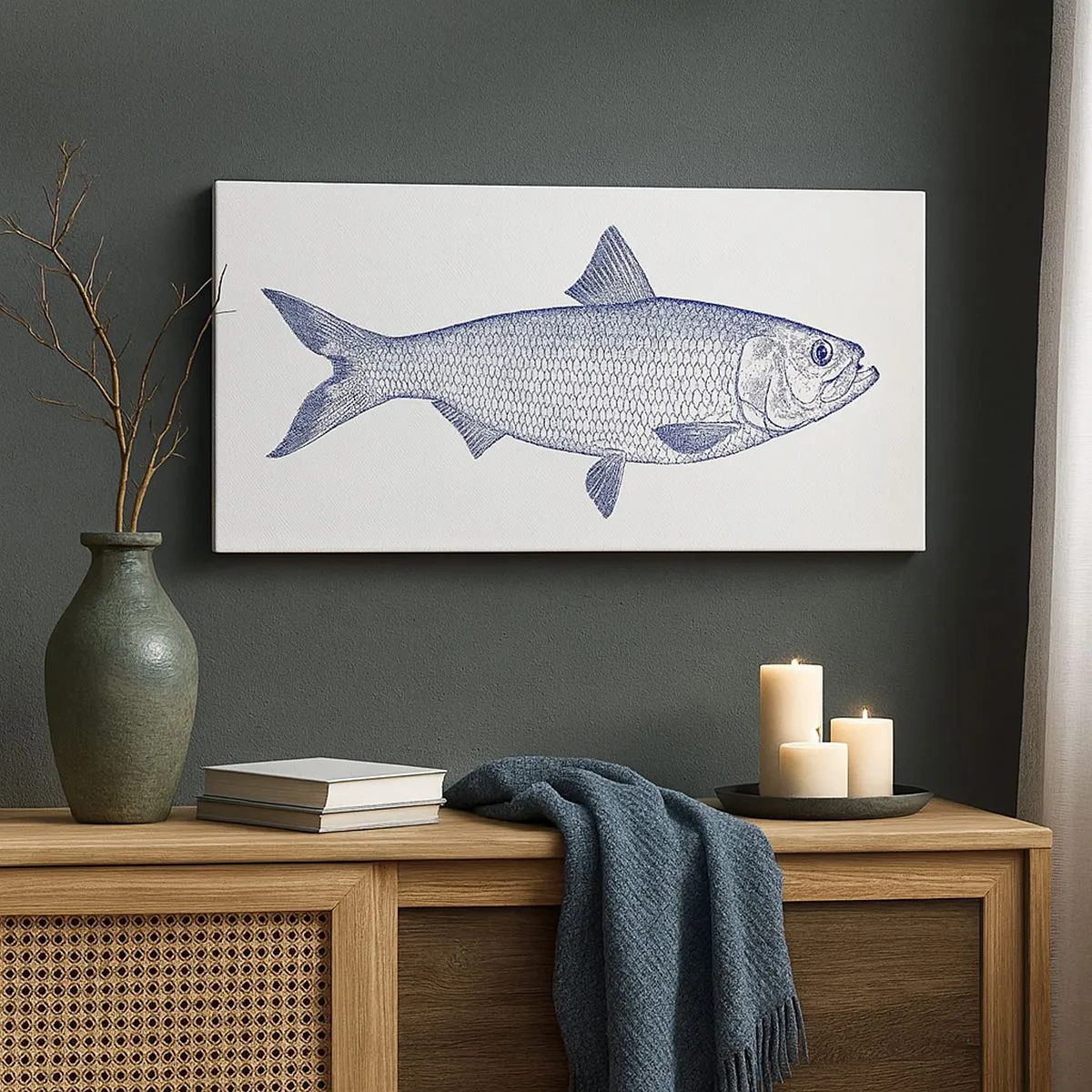 Quadro em tela - Saudações dos mares do norte - 100x40 cm