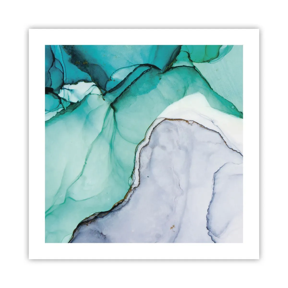 Pôster - Estudo em turquesa - 50x50 cm