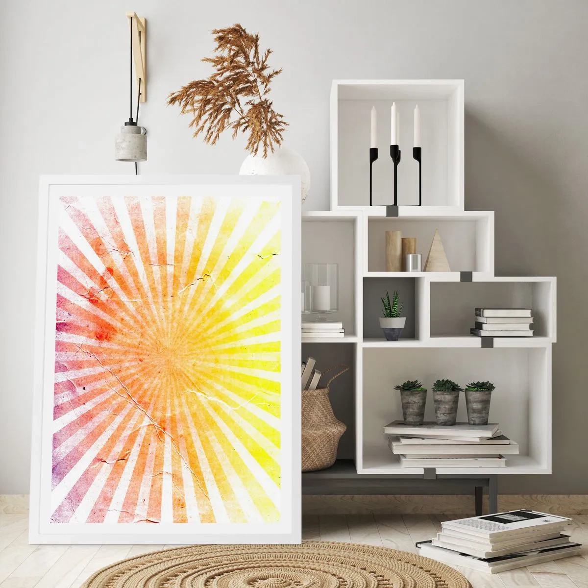 Pôster em moldura branca - Nasceres e entardeceres - 70x100 cm