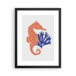 Pôster com moldura preta - Em um prado subaquático - 30x40 cm