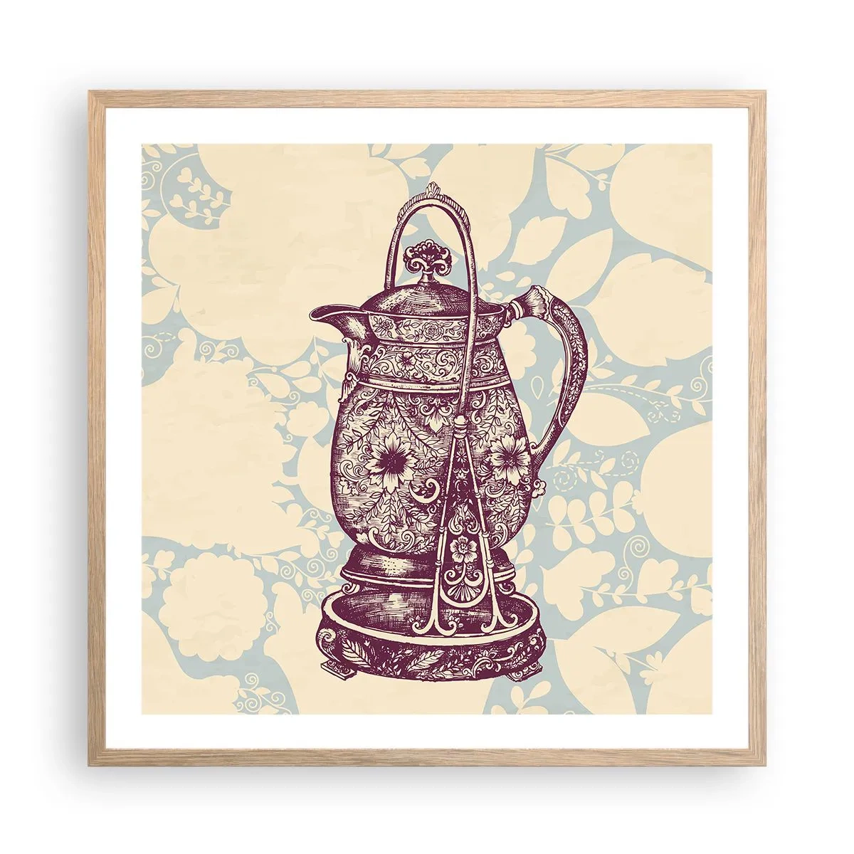 Pôster com moldura de carvalho claro - A beleza da vida cotidiana - 60x60 cm