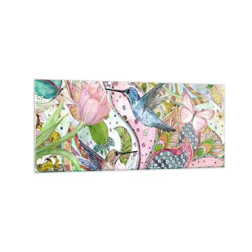 Quadro em vidro - Emaranhados em trepadeiras - 120x50 cm