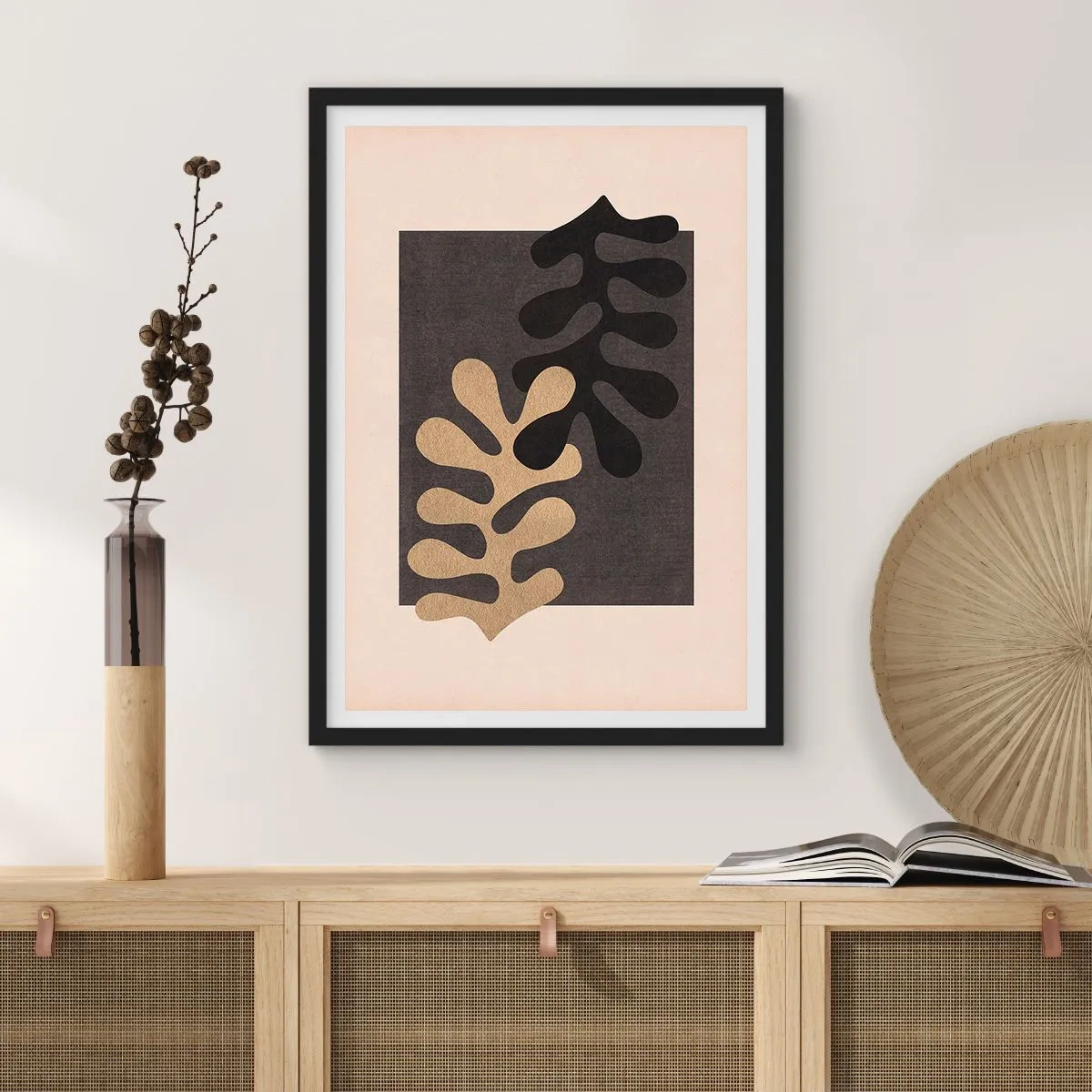 Pôster com moldura preta - Ausência e complemento - 61x91 cm