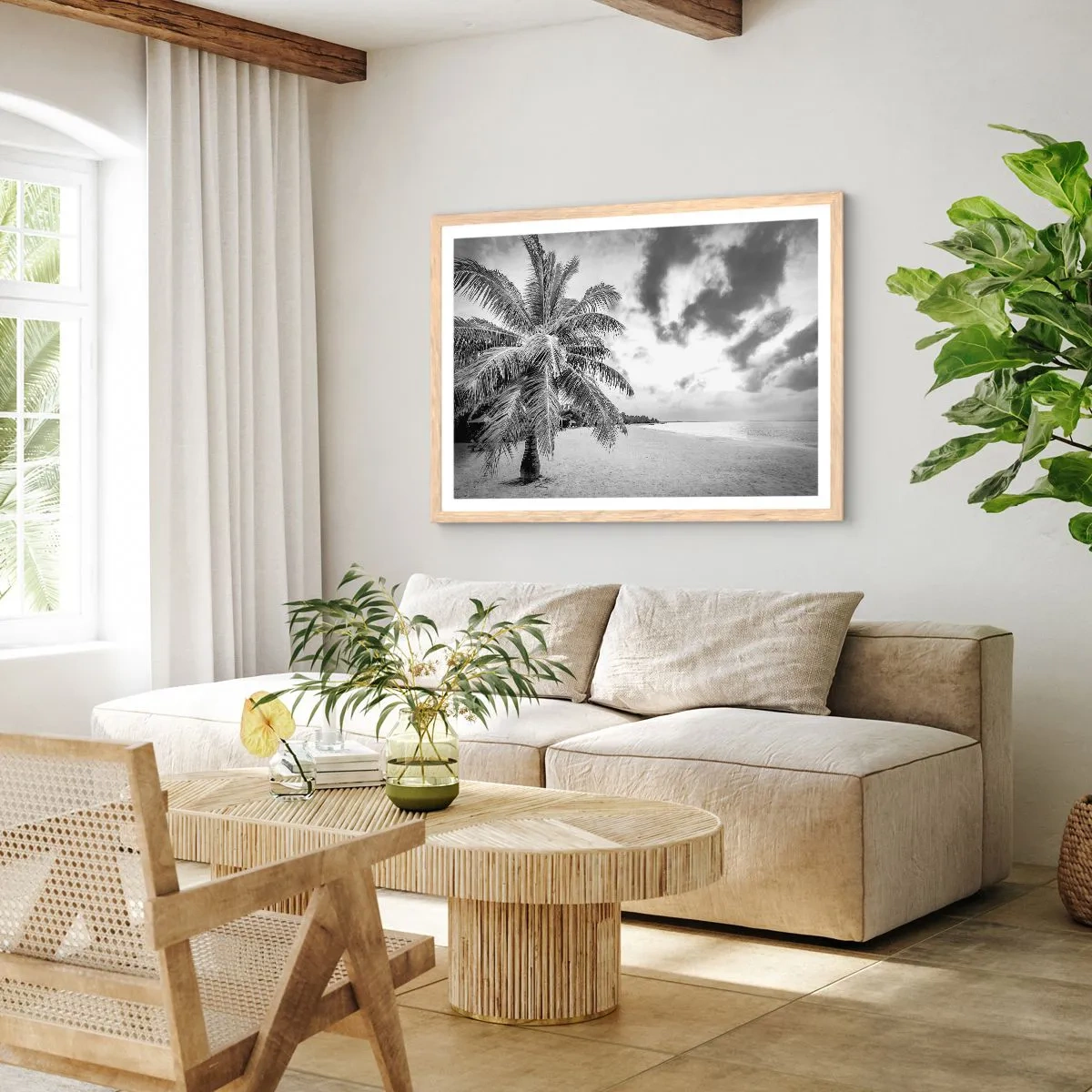 Pôster com moldura de carvalho claro - Quando anseia por solidão... - 50x40 cm